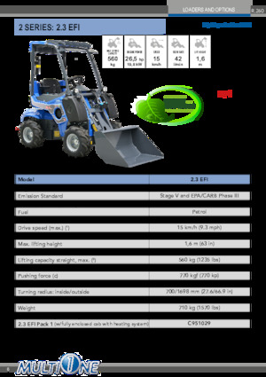 Gumikerekes homlokrakodók Multione 2.3 EFI