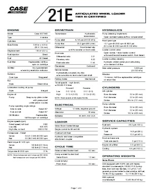 Gumikerekes homlokrakodók Case 21 E 