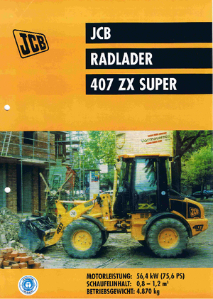 Gumikerekes homlokrakodók JCB 407 ZX Super