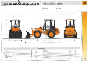 Gumikerekes homlokrakodók JCB 409 ZX