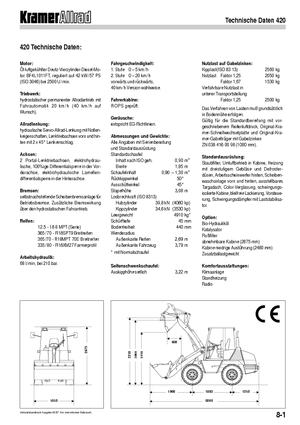 Gumikerekes homlokrakodók Kramer 420
