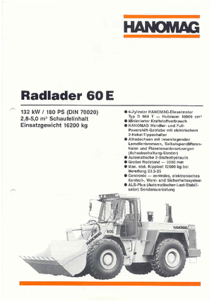 Gumikerekes homlokrakodók Hanomag 60 E