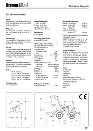 Gumikerekes homlokrakodók Kramer 620