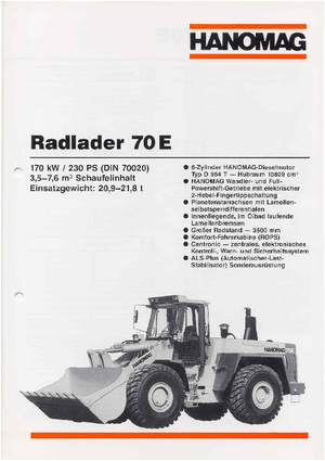 Gumikerekes homlokrakodók Hanomag 70 E