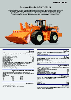 Gumikerekes homlokrakodók Belaz 78221