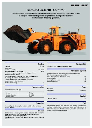 Gumikerekes homlokrakodók Belaz 78250