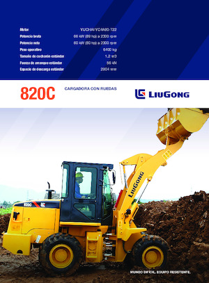 Gumikerekes homlokrakodók Liugong 820C