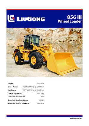 Gumikerekes homlokrakodók Liugong 856 III 