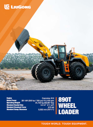 Gumikerekes homlokrakodók Liugong 890T