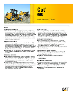 Gumikerekes homlokrakodók Caterpillar 908