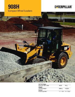 Gumikerekes homlokrakodók Caterpillar 908H