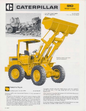 Gumikerekes homlokrakodók Caterpillar 910