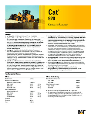 Gumikerekes homlokrakodók Caterpillar 920
