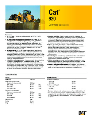 Gumikerekes homlokrakodók Caterpillar 920