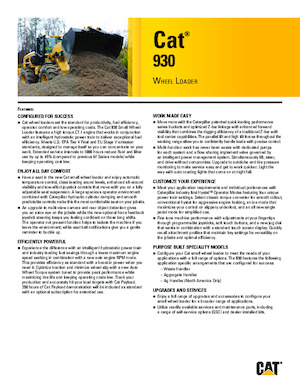 Gumikerekes homlokrakodók Caterpillar 930