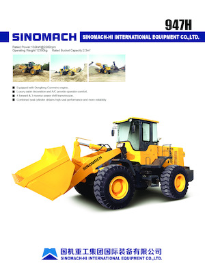 Gumikerekes homlokrakodók Sinomach 947H
