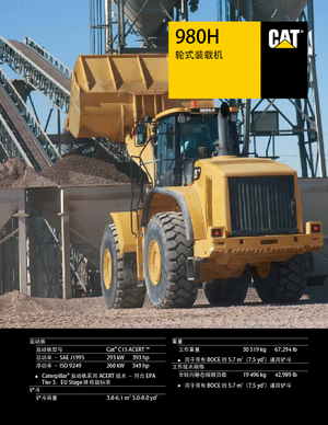 Gumikerekes homlokrakodók Caterpillar 980H