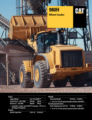 Gumikerekes homlokrakodók Caterpillar 980H