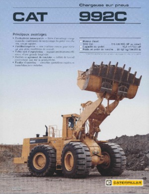 Gumikerekes homlokrakodók Caterpillar 992C