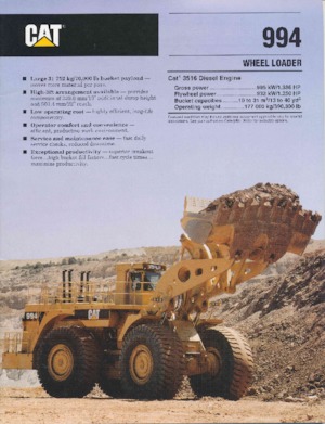 Gumikerekes homlokrakodók Caterpillar 994