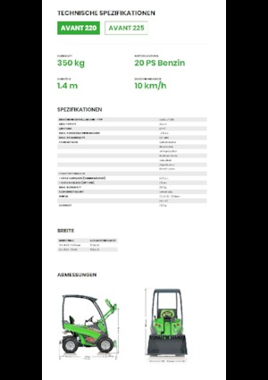 Gumikerekes homlokrakodók Avant Tecno Avant 220