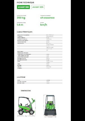Gumikerekes homlokrakodók Avant Tecno Avant 220
