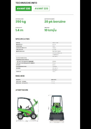 Gumikerekes homlokrakodók Avant Tecno Avant 220