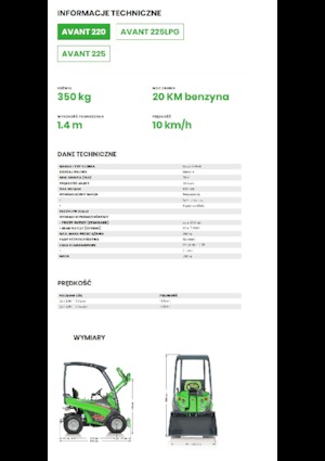 Gumikerekes homlokrakodók Avant Tecno Avant 220