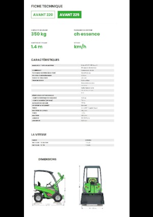 Gumikerekes homlokrakodók Avant Tecno Avant 225