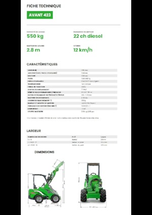 Gumikerekes homlokrakodók Avant Tecno Avant 423