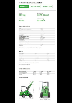 Gumikerekes homlokrakodók Avant Tecno Avant 523