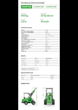 Gumikerekes homlokrakodók Avant Tecno Avant 523