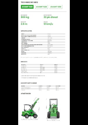Gumikerekes homlokrakodók Avant Tecno Avant 523