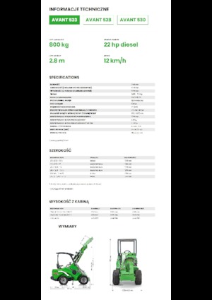 Gumikerekes homlokrakodók Avant Tecno Avant 523