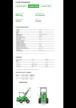 Gumikerekes homlokrakodók Avant Tecno Avant 528