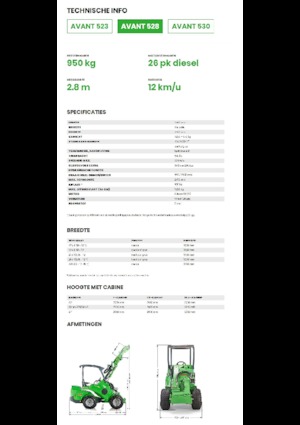 Gumikerekes homlokrakodók Avant Tecno Avant 528
