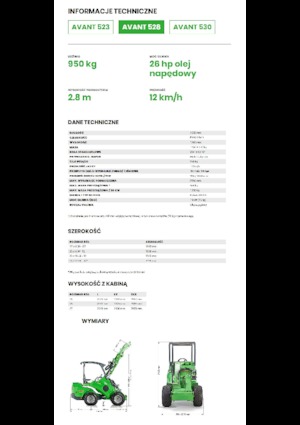 Gumikerekes homlokrakodók Avant Tecno Avant 528