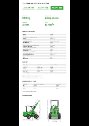 Gumikerekes homlokrakodók Avant Tecno Avant 530