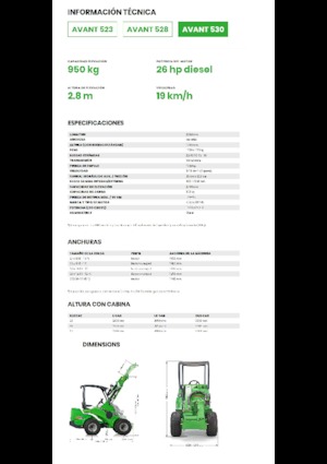 Gumikerekes homlokrakodók Avant Tecno Avant 530