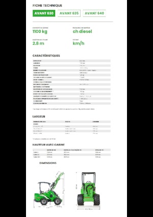 Gumikerekes homlokrakodók Avant Tecno Avant 630
