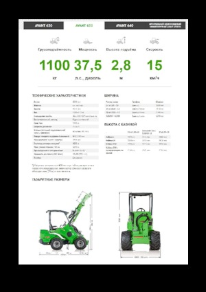 Gumikerekes homlokrakodók Avant Tecno Avant 635