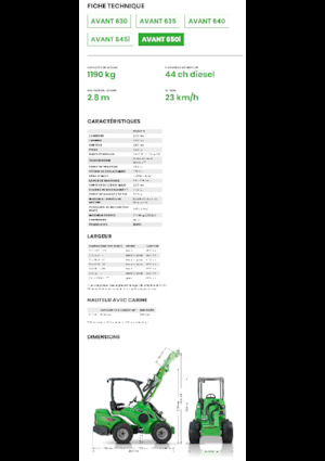 Gumikerekes homlokrakodók Avant Tecno Avant 650