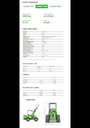 Gumikerekes homlokrakodók Avant Tecno Avant 755i