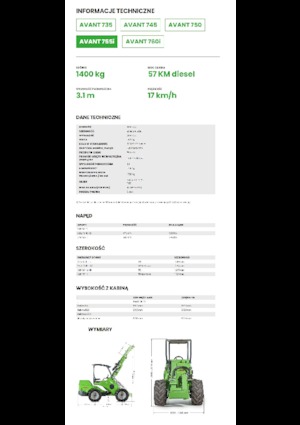 Gumikerekes homlokrakodók Avant Tecno Avant 755i