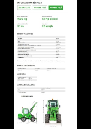 Gumikerekes homlokrakodók Avant Tecno Avant 760i