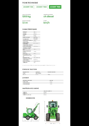 Gumikerekes homlokrakodók Avant Tecno Avant 760i