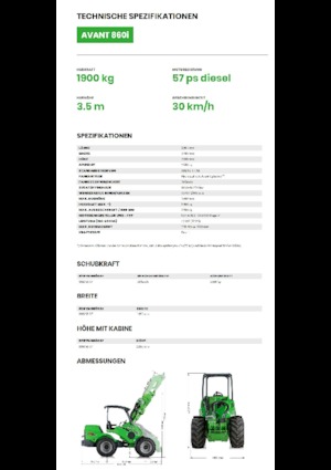 Gumikerekes homlokrakodók Avant Tecno Avant 860i