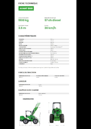 Gumikerekes homlokrakodók Avant Tecno Avant 860i