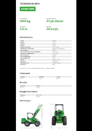 Gumikerekes homlokrakodók Avant Tecno Avant 860i