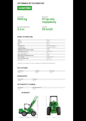 Gumikerekes homlokrakodók Avant Tecno Avant 860i